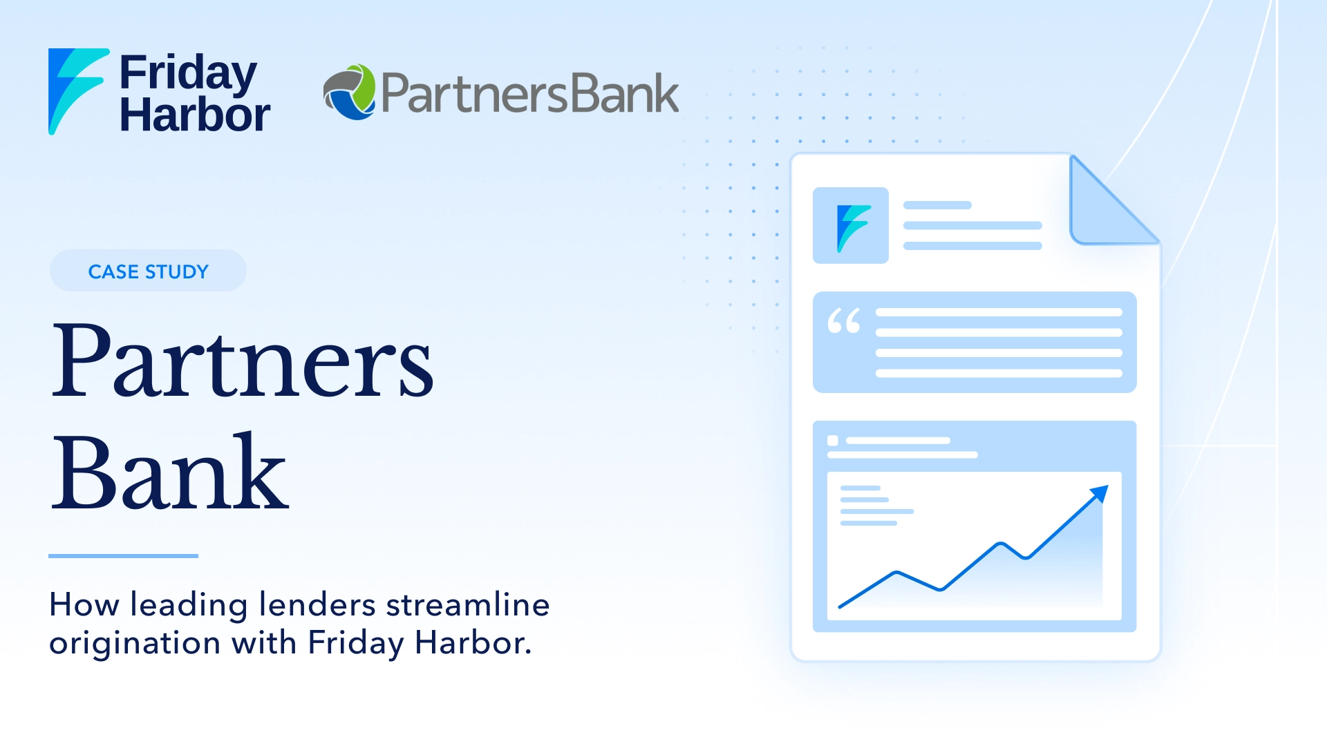 Partners Bank achieved clear-to-close on a complicated FHA file in 7 days.